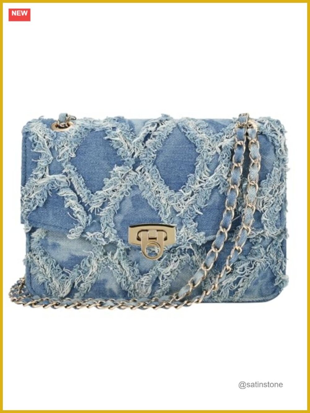 Quilted Crossbody Shoulder Bag Chain Strap Anti-Theft